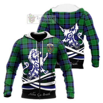 Monteith Tartan Knitted Hoodie with Alba Gu Brath Regal Lion Emblem Unisex Knitted Zip Hoodie - Tartan Vibes Clothing