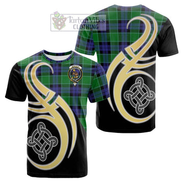 Monteith Tartan Cotton T-shirt with Family Crest and Celtic Symbol Style Kid's Shirt - Tartan Vibes Clothing