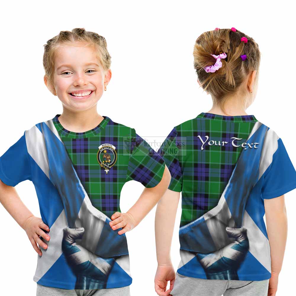 Monteith Tartan Kid T-Shirt with Family Crest Scotland Patriotic Style - Tartan Vibes Clothing