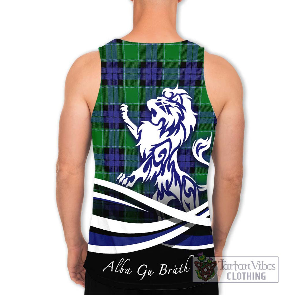Monteith Tartan Men's Tank Top with Alba Gu Brath Regal Lion Emblem - Tartan Vibes Clothing