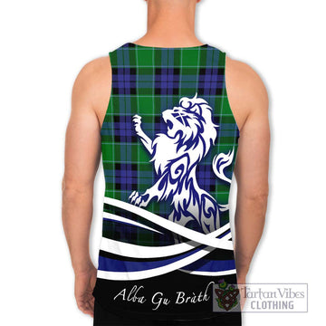 Monteith Tartan Men's Tank Top with Alba Gu Brath Regal Lion Emblem - Tartan Vibes Clothing