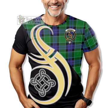 Monteith Tartan T-Shirt with Family Crest and Celtic Symbol Style - Tartan Vibes Clothing