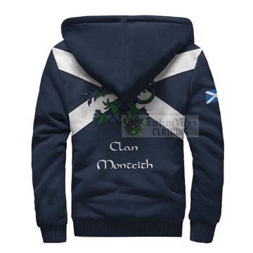 Monteith Tartan Lion Rampant Sherpa Hoodie Proudly Display Your Heritage with Alba Gu Brath and Clan Name - Tartan Vibes Clothing
