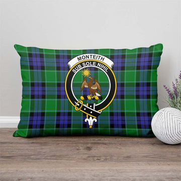 Monteith Tartan Pillow Cover with Family Crest - Tartan Vibes Clothing