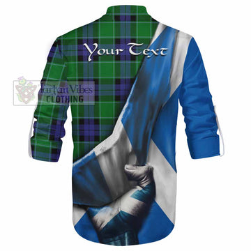 Monteith Tartan Ghillie Kilt Shirt with Family Crest Scotland Patriotic Style - Tartan Vibes Clothing