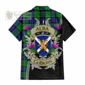 Monteith Tartan Family Crest Hawaiian Shirt Lion Rampant Royal Thistle Shield Celtic Inspired - Tartan Vibes Clothing