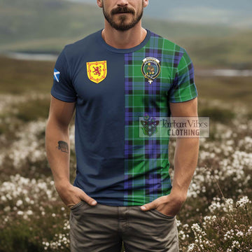 Monteith Tartan T-Shirt Alba with Scottish Lion Royal Arm Half Style - Tartan Vibes Clothing