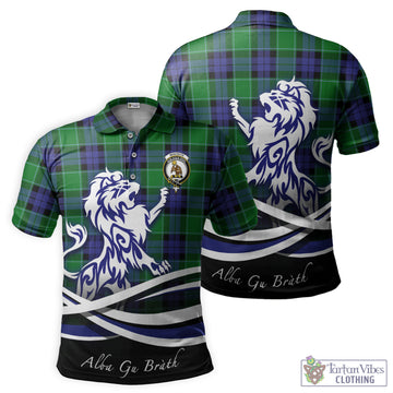Monteith Tartan Polo Shirt with Alba Gu Brath Regal Lion Emblem