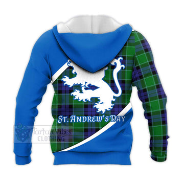 Monteith Family Crest Tartan Knitted Hoodie Celebrate Saint Andrew's Day in Style - Tartan Vibes Clothing