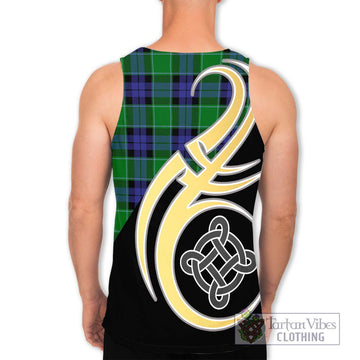 Monteith Tartan Men's Tank Top with Family Crest and Celtic Symbol Style - Tartan Vibes Clothing