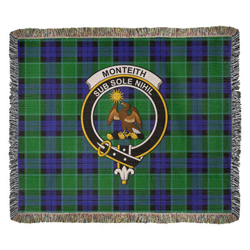 Monteith Tartan Woven Blanket with Family Crest
