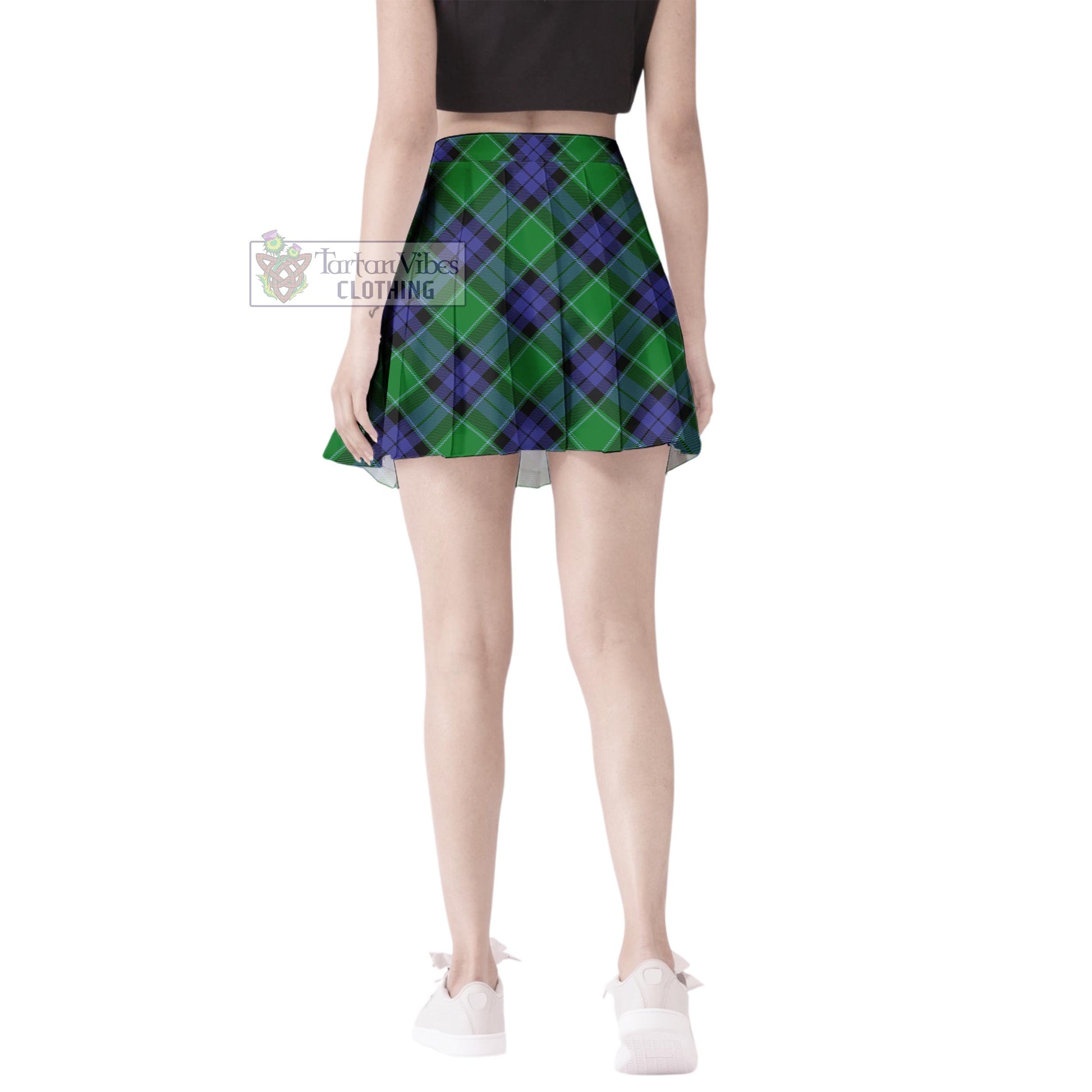 Monteith Tartan Women's Plated Mini Skirt Cross Style - Tartan Vibes Clothing