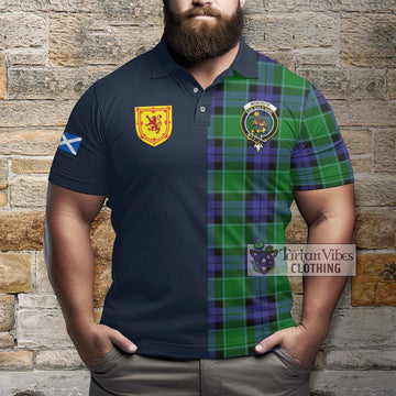 Monteith Tartan Polo Shirt Alba with Scottish Lion Royal Arm Half Style - Tartan Vibes Clothing