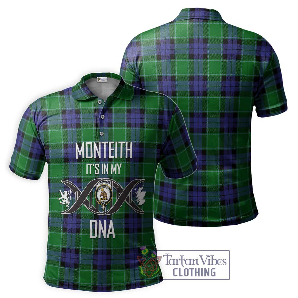 Monteith Tartan Polo Shirt with Family Crest DNA In Me Style - Tartan Vibes Clothing