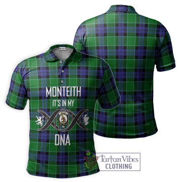 Monteith Tartan Polo Shirt with Family Crest DNA In Me Style - Tartan Vibes Clothing