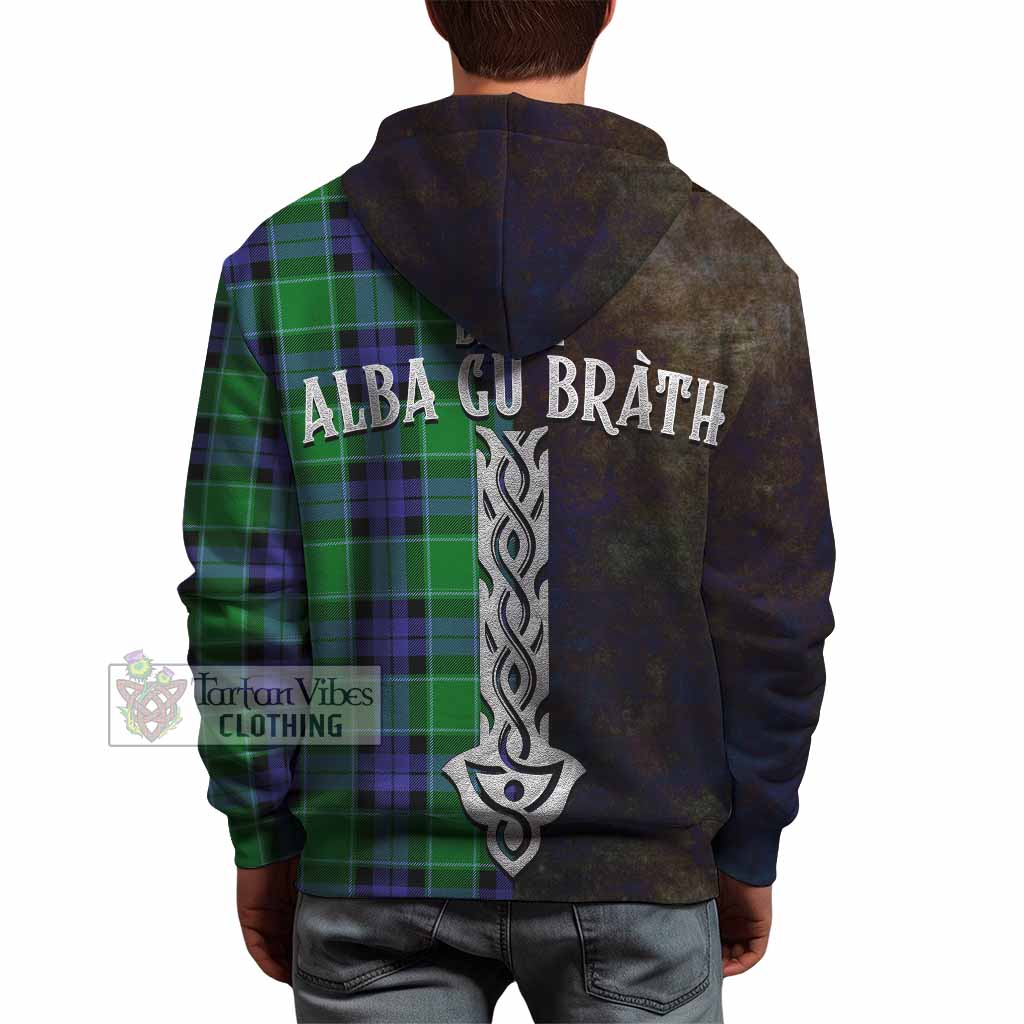 Tartan Vibes Clothing Monteith Tartan Family Crest Hoodie Alba Gu Brath Be Brave Lion Ancient Style