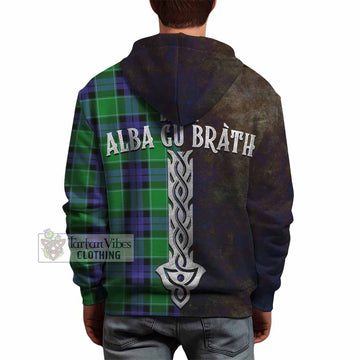 Monteith Tartan Family Crest Hoodie Alba Gu Brath Be Brave Lion Ancient Style