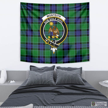 Monteith Tartan Tapestry Wall Hanging and Home Decor for Room with Family Crest - Tartan Vibes Clothing