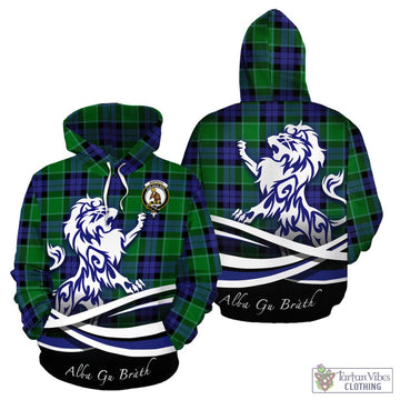 Monteith Tartan Hoodie with Alba Gu Brath Regal Lion Emblem