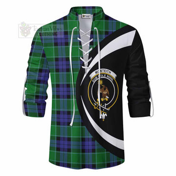 Monteith Tartan Ghillie Kilt Shirt with Family Crest Circle Style - Tartan Vibes Clothing