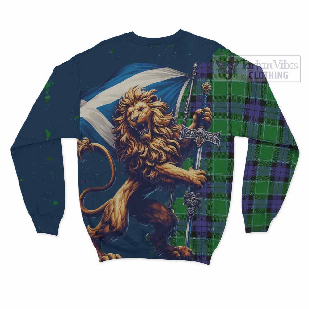 Monteith Tartan Family Crest Sweatshirt with Scottish Majestic Lion - Tartan Vibes Clothing
