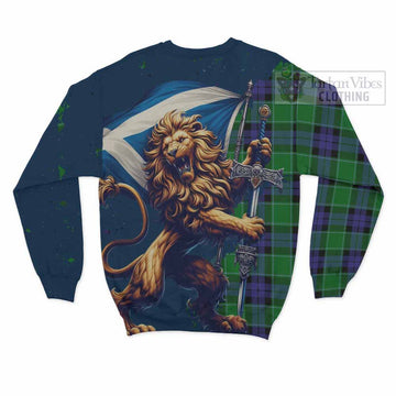 Monteith Tartan Family Crest Sweatshirt with Scottish Majestic Lion - Tartan Vibes Clothing