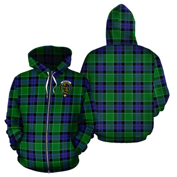 Monteith Tartan Hoodie with Family Crest