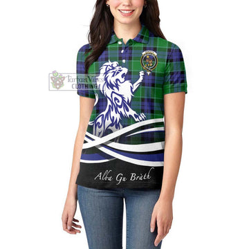 Monteith Tartan Women's Polo Shirt with Alba Gu Brath Regal Lion Emblem - Tartan Vibes Clothing