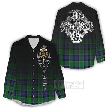 Monteith Tartan Women's Casual Shirt Featuring Alba Gu Brath Family Crest Celtic Inspired - Tartan Vibes Clothing