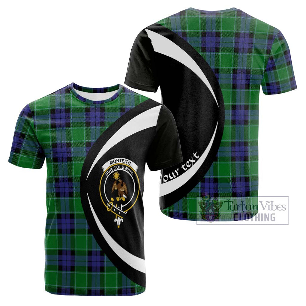 Monteith Tartan Cotton T-shirt with Family Crest Circle Style Kid's Shirt - Tartan Vibes Clothing