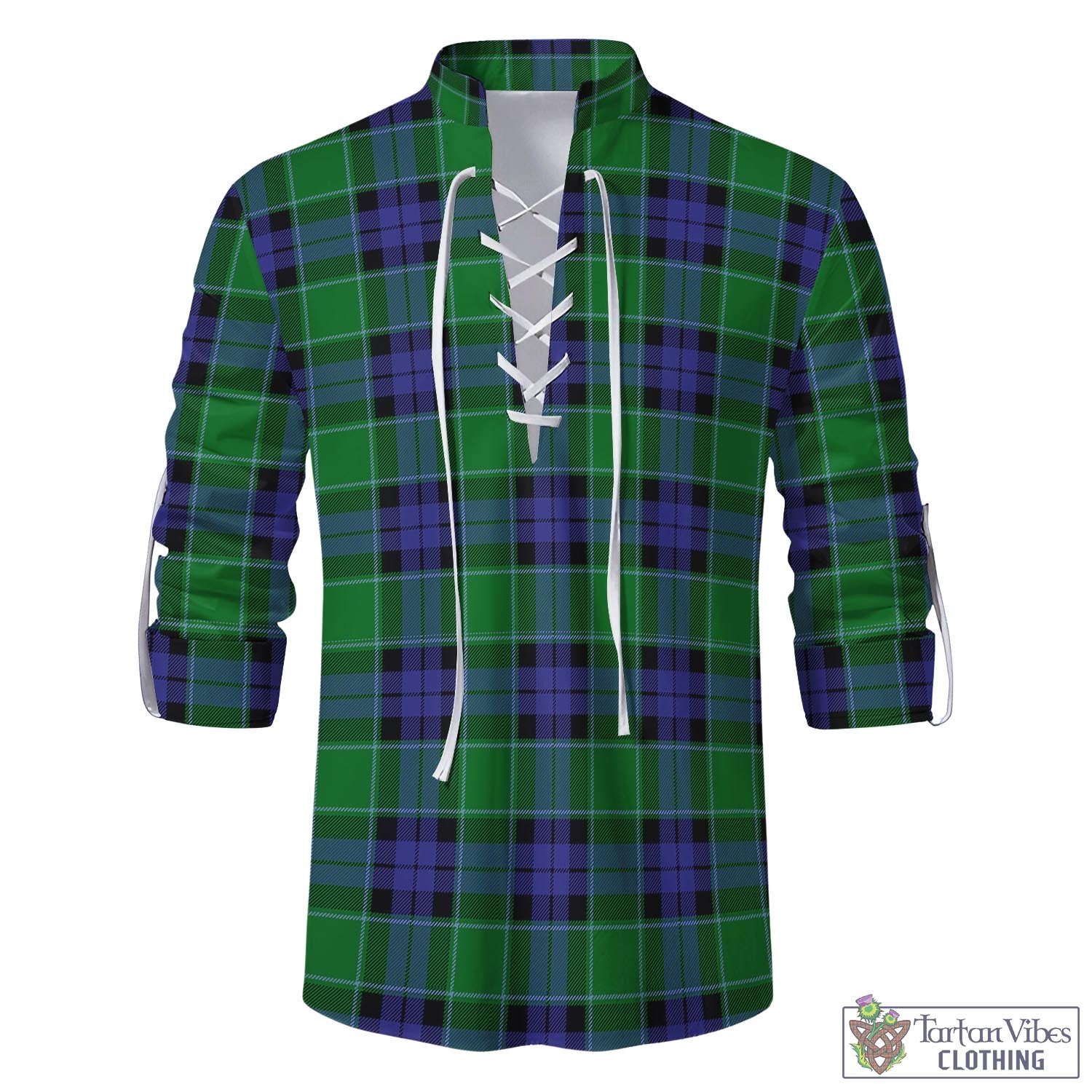 Tartan Vibes Clothing Monteith Tartan Men's Scottish Traditional Jacobite Ghillie Kilt Shirt