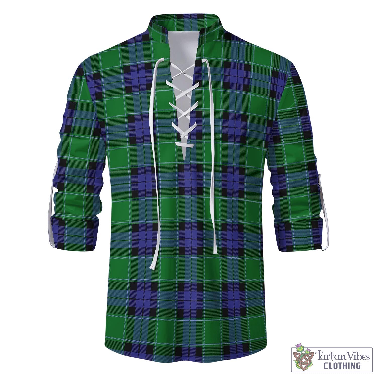 Monteith Tartan Men's Scottish Traditional Jacobite Ghillie Kilt Shirt - Tartan Vibes Clothing