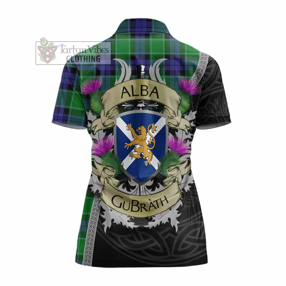 Monteith Tartan Family Crest Women's Polo Shirt Lion Rampant Royal Thistle Shield Celtic Inspired - Tartan Vibes Clothing