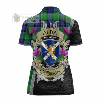 Monteith Tartan Family Crest Women's Polo Shirt Lion Rampant Royal Thistle Shield Celtic Inspired - Tartan Vibes Clothing