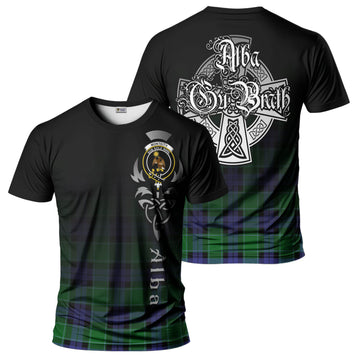 Monteith Tartan T-Shirt Featuring Alba Gu Brath Family Crest Celtic Inspired - Tartan Vibes Clothing