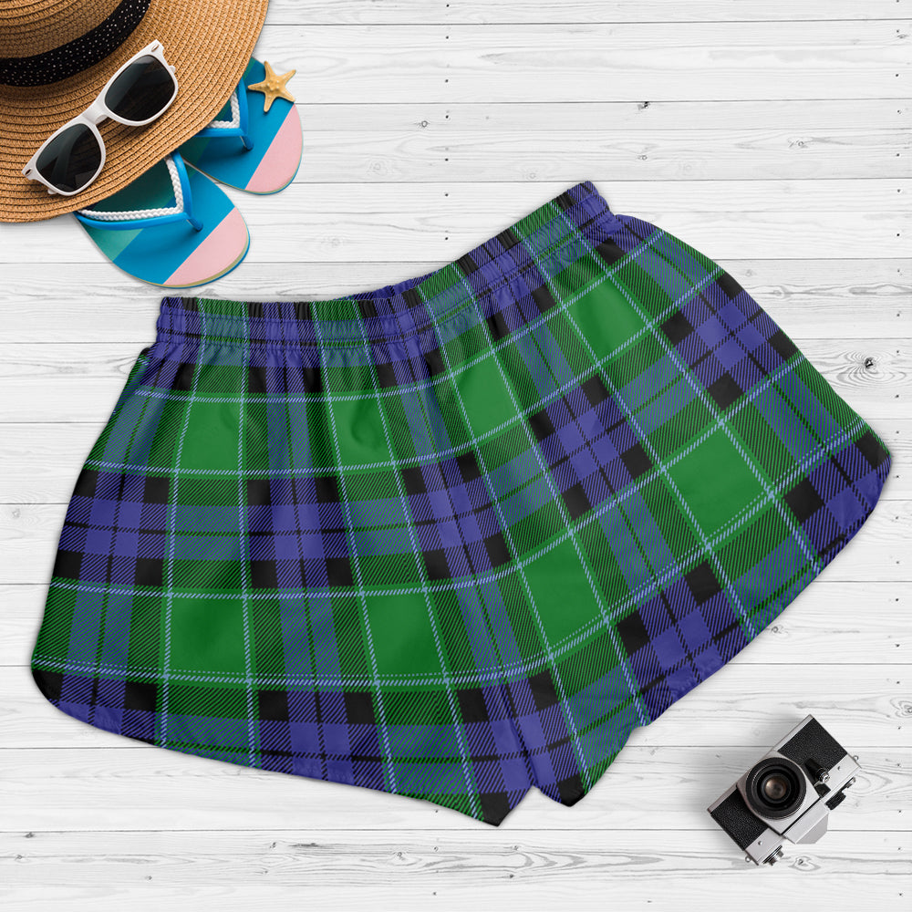 monteith-tartan-womens-shorts-with-family-crest