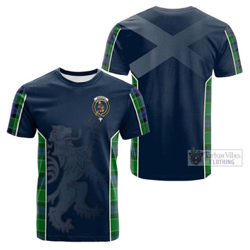 Monteith Tartan Cotton T-shirt with Family Crest and Lion Rampant Vibes Sport Style Kid's Shirt - Tartan Vibes Clothing