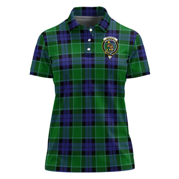 Monteith Tartan Polo Shirt with Family Crest For Women