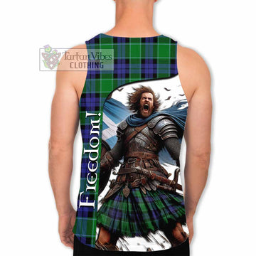 Tartan Vibes Clothing Monteith Crest Tartan Men's Tank Top Inspired by the Freedom of Scottish Warrior
