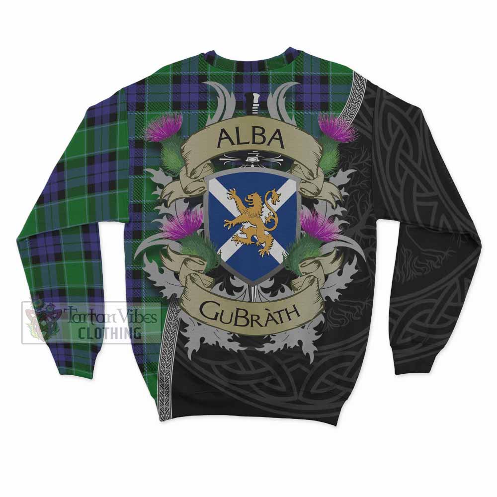 Monteith Tartan Family Crest Sweatshirt Lion Rampant Royal Thistle Shield Celtic Inspired - Tartan Vibes Clothing