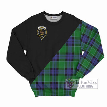 Monteith Tartan Sweatshirt with Family Crest and Military Logo Style - Tartan Vibes Clothing