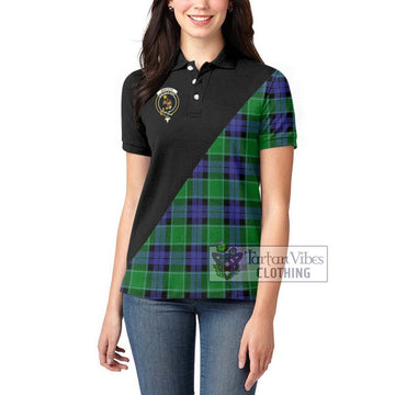 Monteith Tartan Women's Polo Shirt with Family Crest and Military Logo Style - Tartan Vibes Clothing