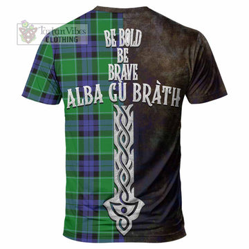 Monteith Tartan Family Crest T-Shirt Alba Gu Brath Be Brave Lion Ancient Style - Tartan Vibes Clothing