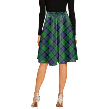 Monteith Tartan Melete Pleated Midi Skirt Cross Style