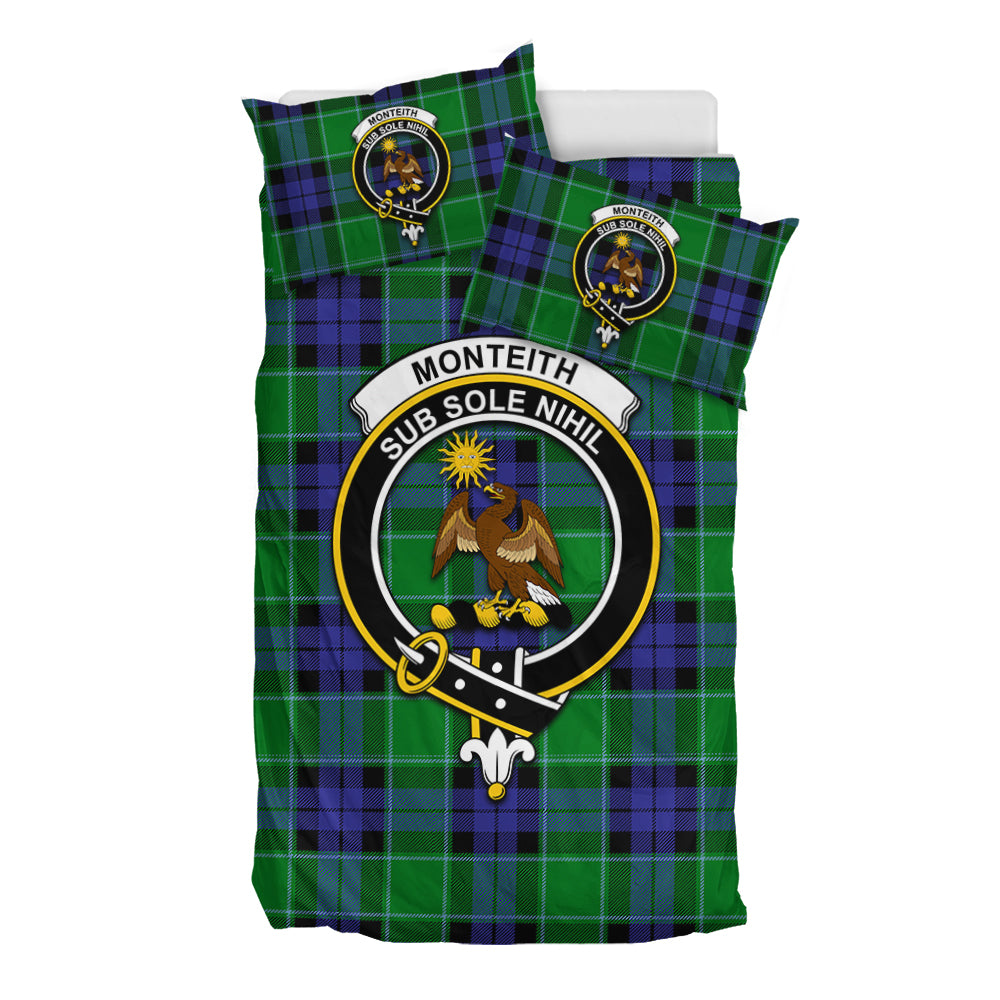 Monteith Tartan Bedding Set with Family Crest