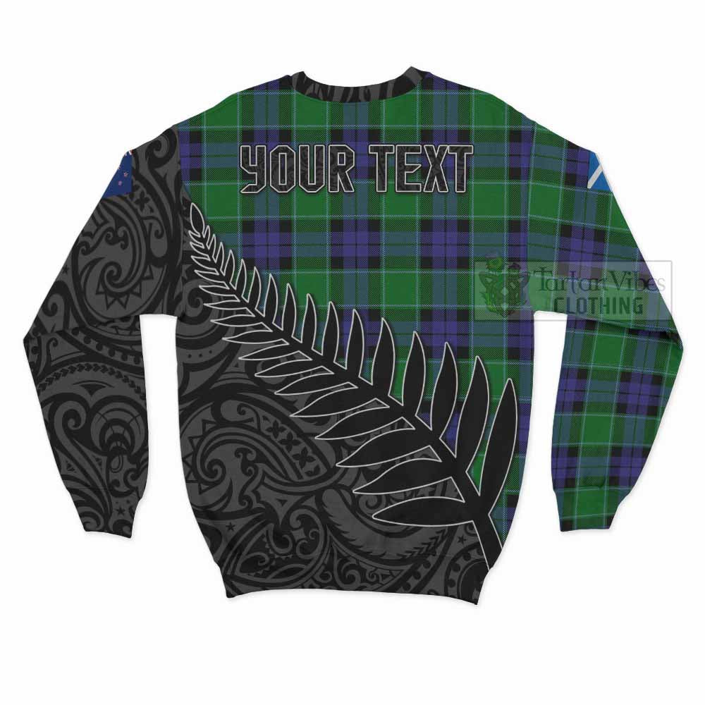 Tartan Vibes Clothing Monteith Crest Tartan Sweatshirt with New Zealand Silver Fern Half Style