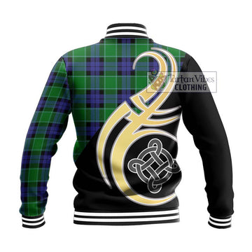 Monteith Tartan Baseball Jacket with Family Crest and Celtic Symbol Style - Tartan Vibes Clothing