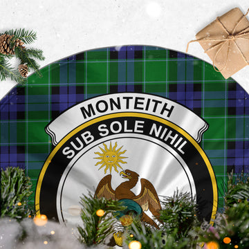 Monteith Tartan Christmas Tree Skirt with Family Crest