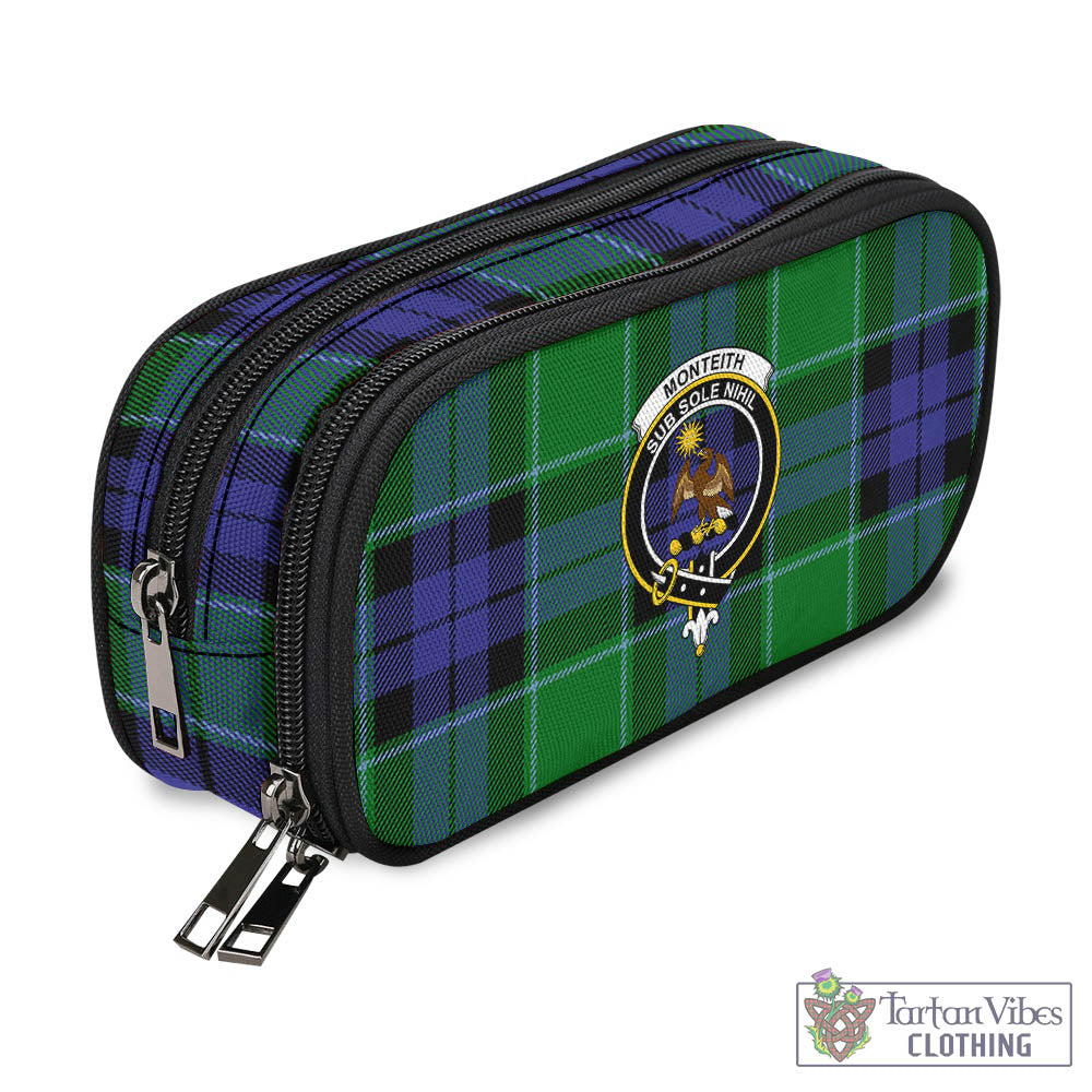 Monteith Tartan Pen and Pencil Case with Family Crest - Tartan Vibes Clothing