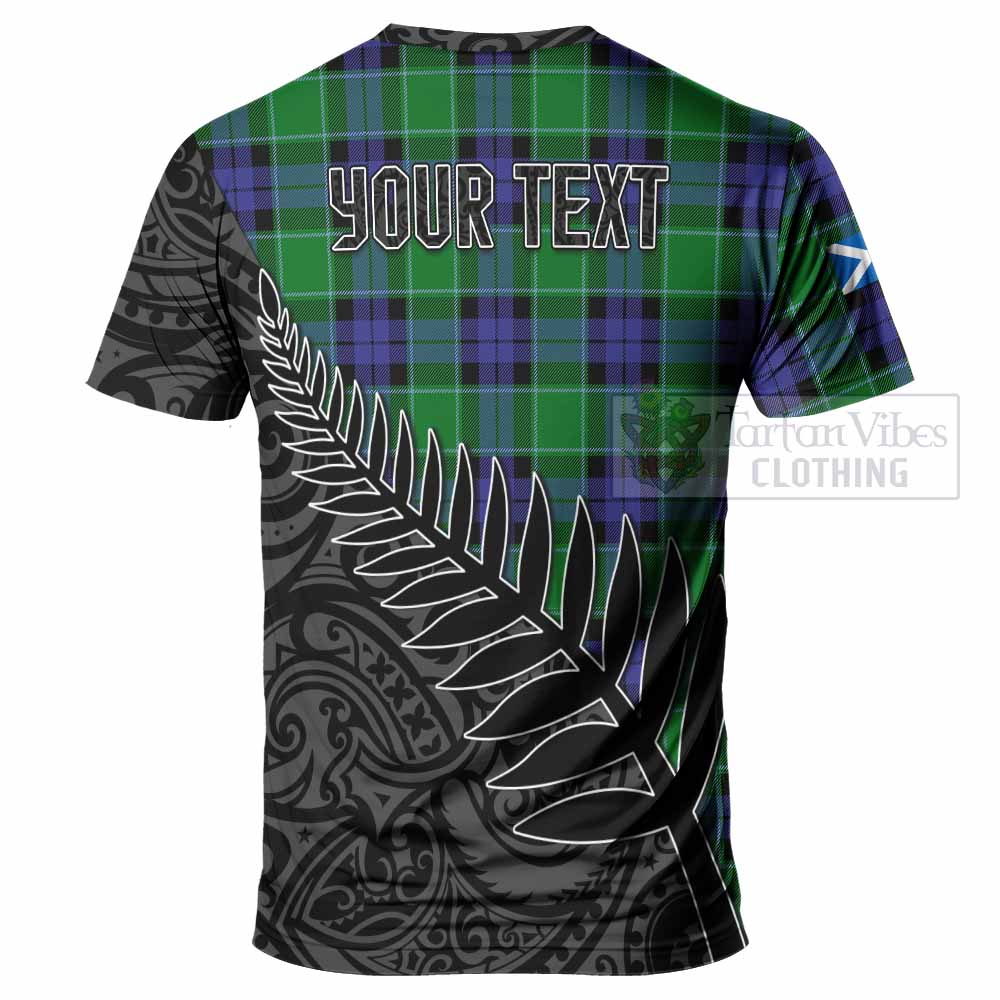 Monteith Crest Tartan T-Shirt with New Zealand Silver Fern Half Style - Tartan Vibes Clothing